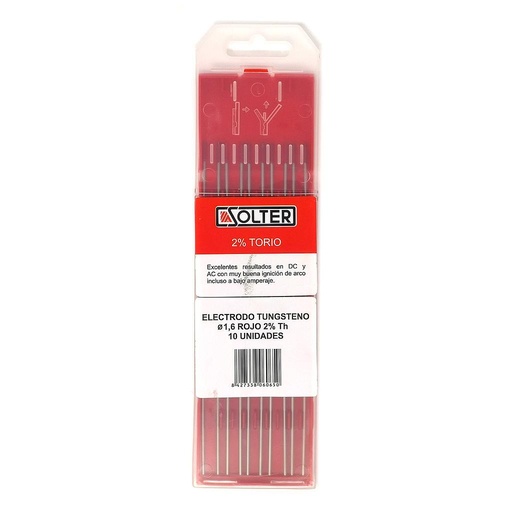 ELECTRODOS TUNGSTENO ROJO 10ud.